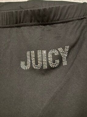 Juicy Couture Rhinestone Logo Lounge Pants XL Black Y2K Comfy